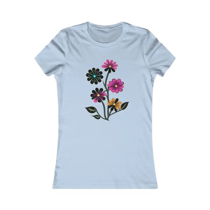 Blossom Chic Women’s Favorite Tee Flower Stalk Style - s / Baby Blue T-shirt