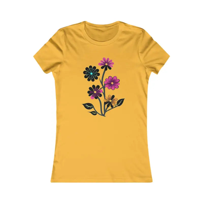 Blossom Chic Women’s Favorite Tee Flower Stalk Style - s / Gold T-shirt