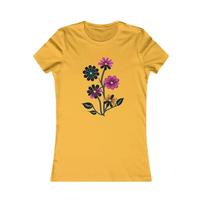 Blossom Chic Women’s Favorite Tee Flower Stalk Style - s / Gold T-shirt