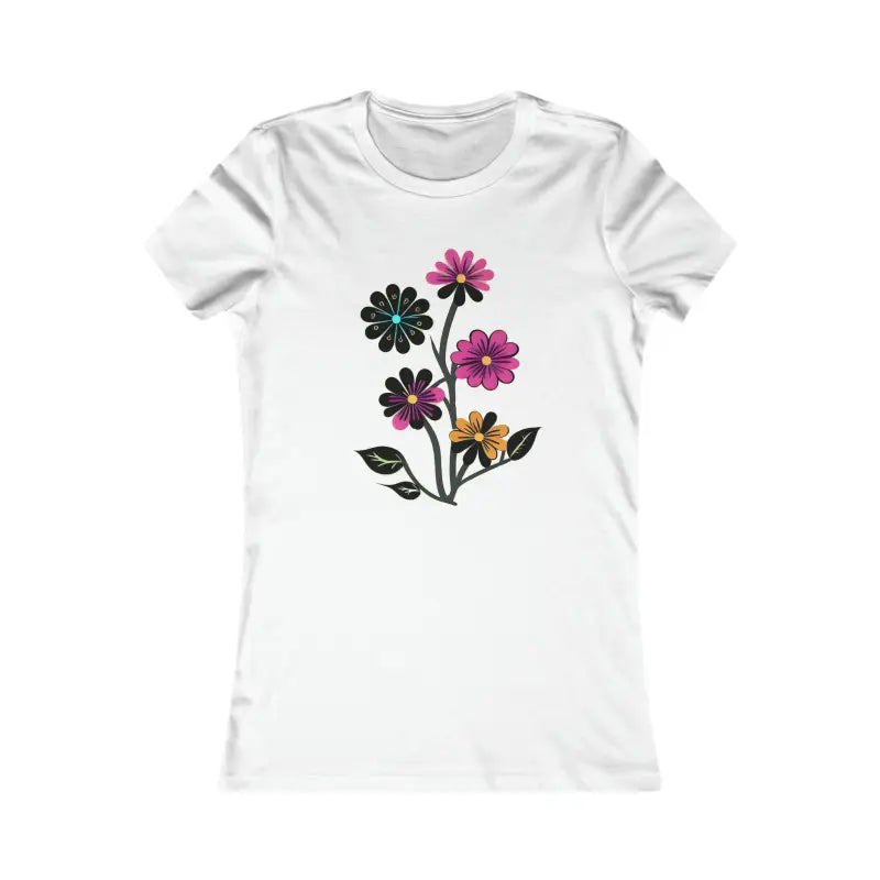 Blossom Chic Women’s Favorite Tee Flower Stalk Style - s / White T-shirt