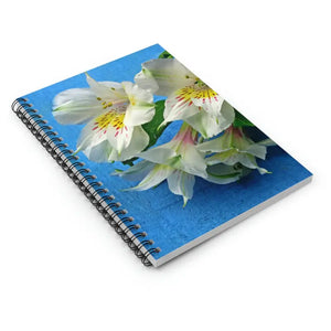 White Flowers Spiral Notebook Ruled Line - Dipaliz - one Size - Notebooks & Notepads