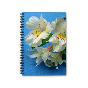 White Flowers Spiral Notebook Ruled Line - Dipaliz - one Size - Notebooks & Notepads