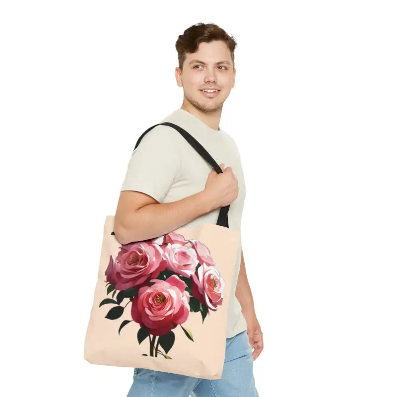 Blossom Rose Floral Print Tote: Elevate your Style! - Bags