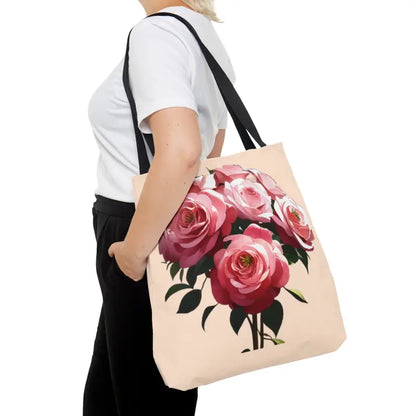 Blossom Rose Floral Print Tote: Elevate your Style! - Large Bags