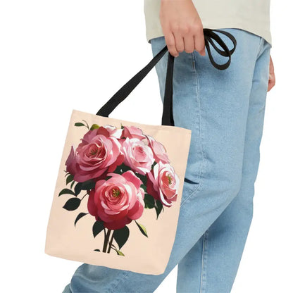 Blossom Rose Floral Print Tote: Elevate your Style! - Small Bags