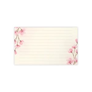 Lined Pink Cherry Blossom Sticky Notes - Adhesive Strip - Dipaliz