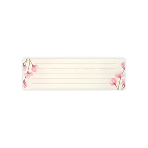Lined Pink Cherry Blossom Sticky Notes - Adhesive Strip - Dipaliz