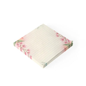 Lined Pink Cherry Blossom Sticky Notes - Adhesive Strip - Dipaliz