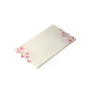Lined Pink Cherry Blossom Sticky Notes - Adhesive Strip - Dipaliz
