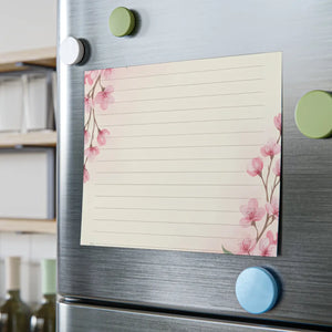 Lined Pink Cherry Blossom Sticky Notes - Adhesive Strip - Dipaliz