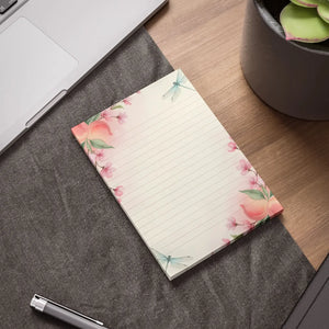 Lined Pink Cherry Blossom Sticky Notes - Adhesive Strip - Dipaliz