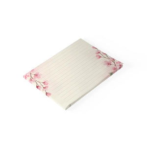 Lined Pink Cherry Blossom Sticky Notes - Adhesive Strip - Dipaliz