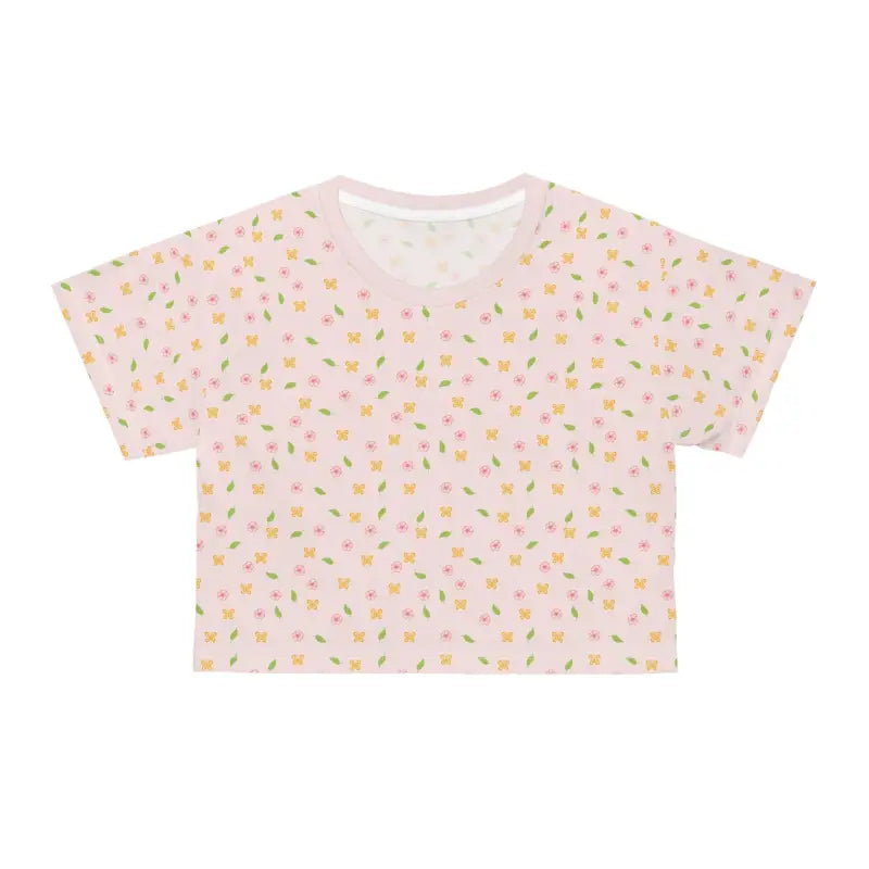 Blossom in Style with the Chic Floral Crop Tee - All Over Prints