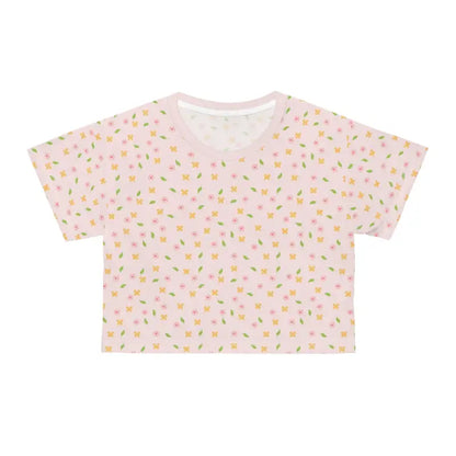 Blossom in Style with the Chic Floral Crop Tee - All Over Prints