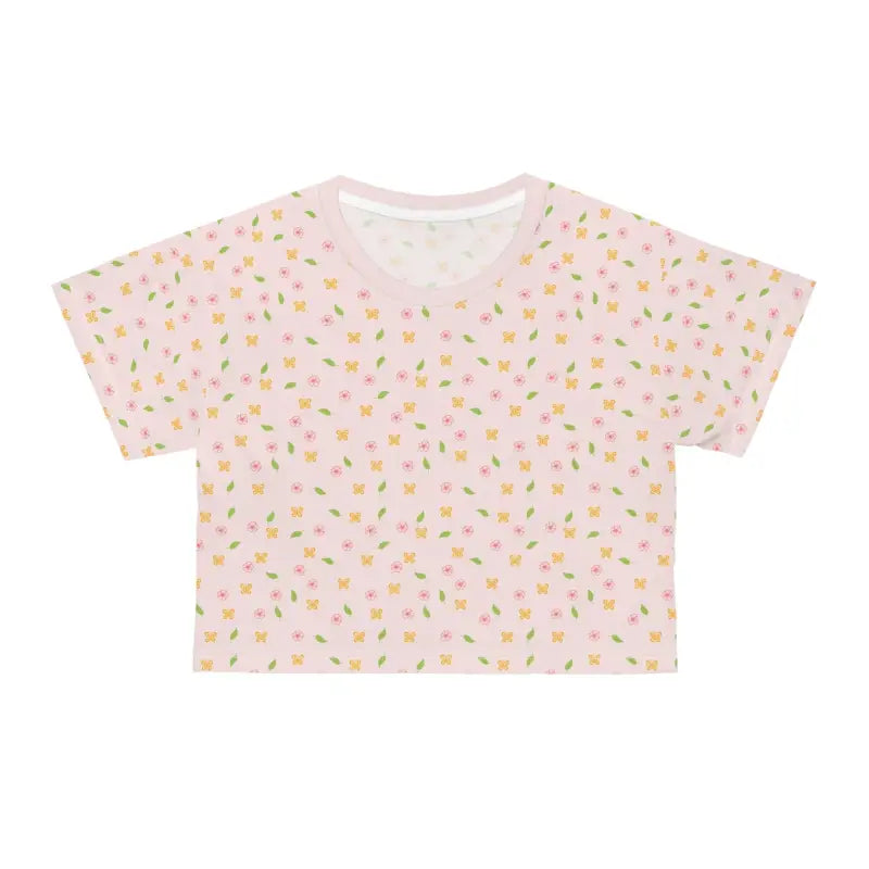 Blossom in Style with the Chic Floral Crop Tee - All Over Prints