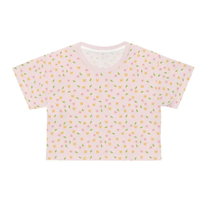 Blossom in Style with the Chic Floral Crop Tee - All Over Prints