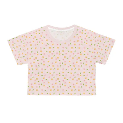 Blossom in Style with the Chic Floral Crop Tee - All Over Prints