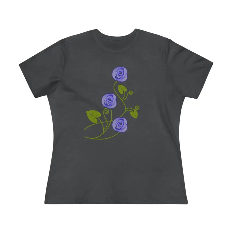 Blossom in Blue Flowers Women’s Premium Tee - Asphalt / s T-shirt