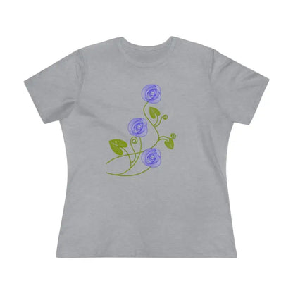 Blossom in Blue Flowers Women’s Premium Tee - Athletic Heather / s T-shirt