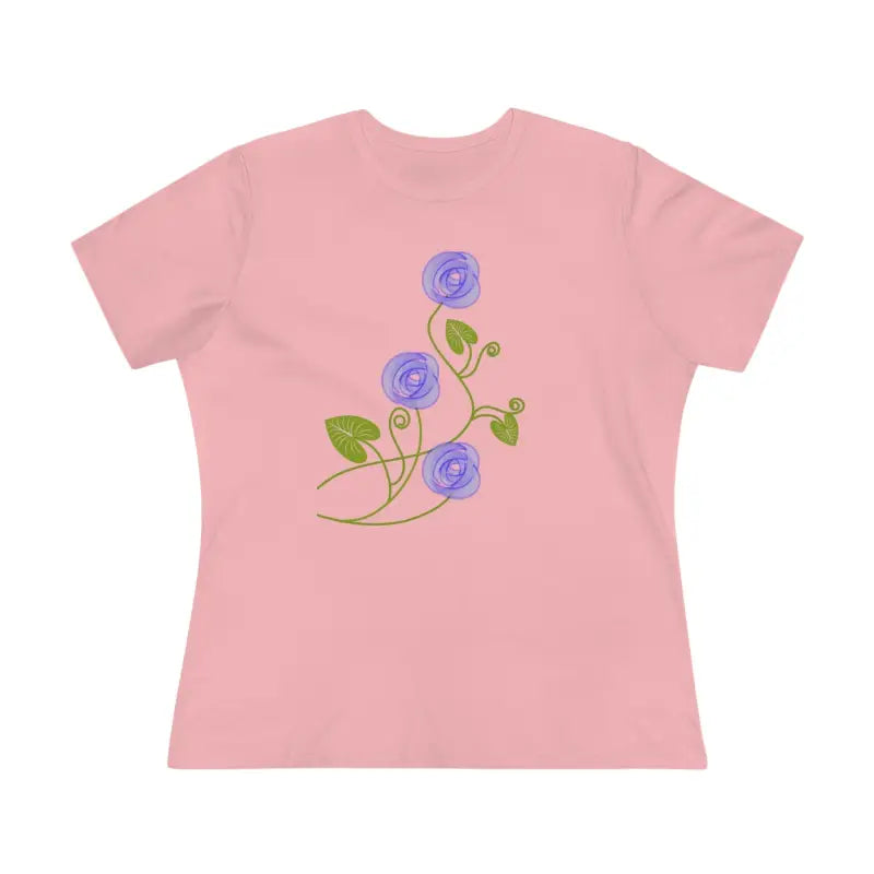 Blossom in Blue Flowers Women’s Premium Tee - Pink / s T-shirt