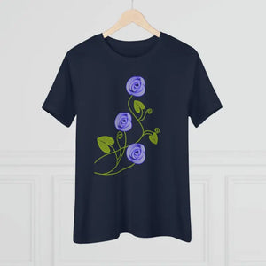Women’s Premium Tee Blue Flowers Fashion Statement - Dipaliz - T-shirts