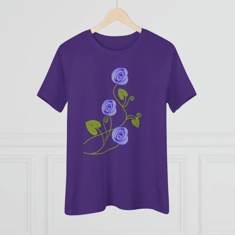 Blossom in Blue Flowers Women’s Premium Tee - T-shirt