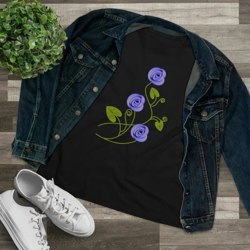 Blossom in Blue Flowers Women’s Premium Tee - T-shirt