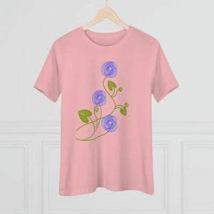 Women’s Premium Tee Blue Flowers Fashion Statement - Dipaliz - T-shirts