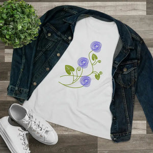 Women’s Premium Tee Blue Flowers Fashion Statement - Dipaliz - T-shirts