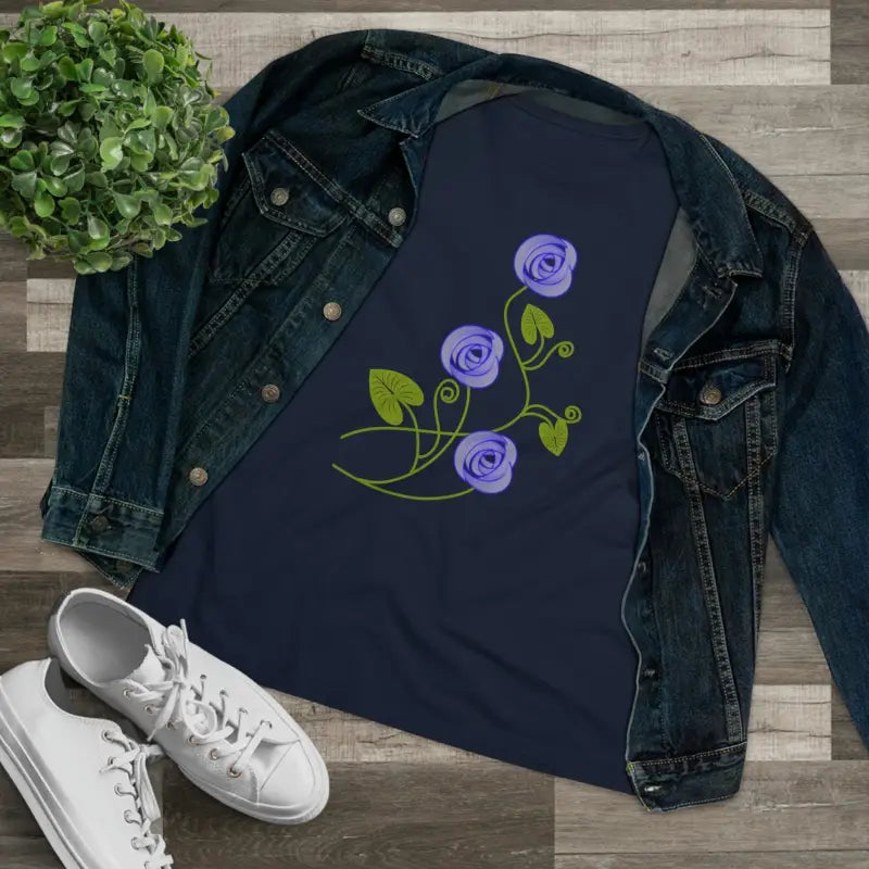 Blossom in Blue Flowers Women’s Premium Tee - T-shirt