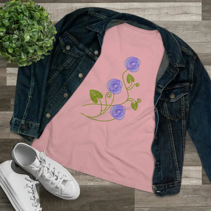 Blossom in Blue Flowers Women’s Premium Tee - T-shirt