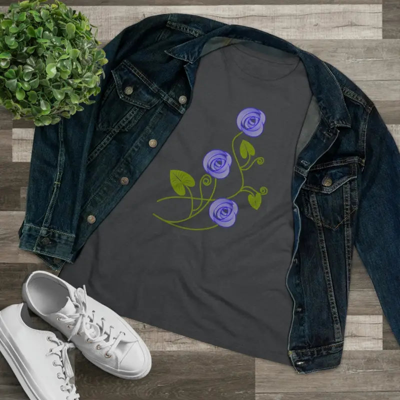 Blossom in Blue Flowers Women’s Premium Tee - T-shirt