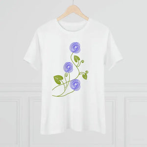 Women’s Premium Tee Blue Flowers Fashion Statement - Dipaliz - T-shirts