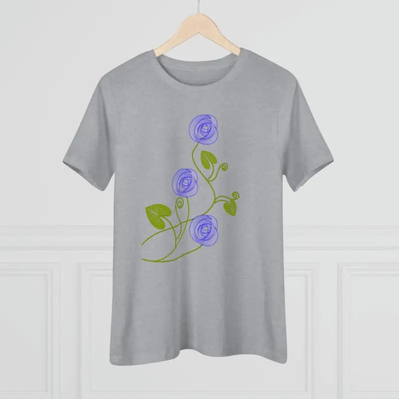 Blossom in Blue Flowers Women’s Premium Tee - T-shirt