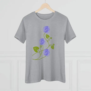Women’s Premium Tee Blue Flowers Fashion Statement - Dipaliz - T-shirts