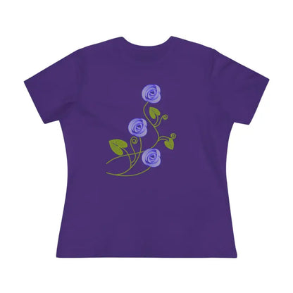 Blossom in Blue Flowers Women’s Premium Tee - Team Purple / s T-shirt