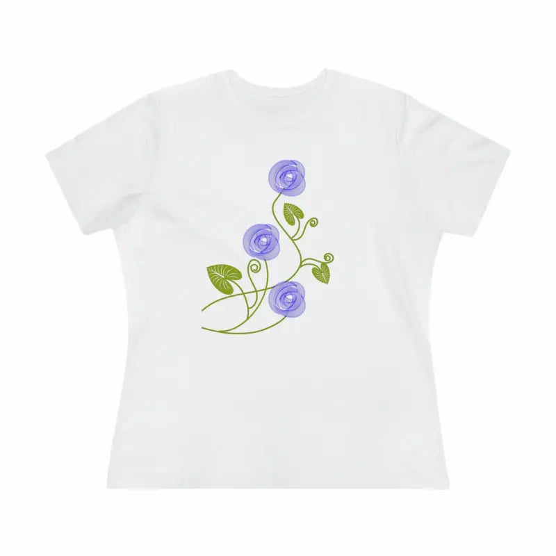 Blossom in Blue Flowers Women’s Premium Tee - White / s T-shirt