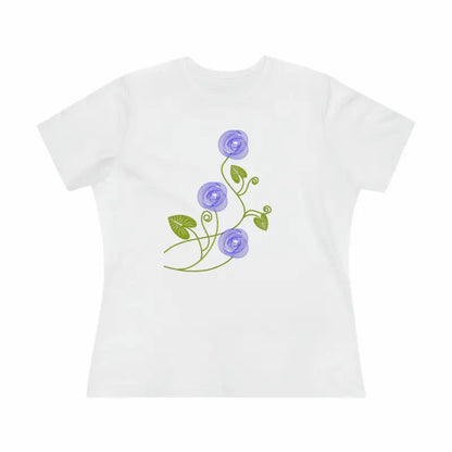 Blossom in Blue Flowers Women’s Premium Tee - White / s T-shirt