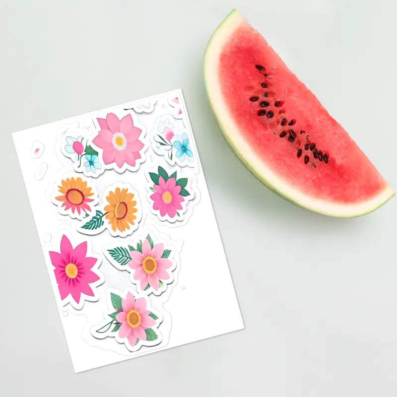 Elevate your Style with Vibrant Flowers Sticker Sheet - Stickers