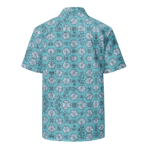 Flowers Button Shirt - Eco Soft Blue Summer Style - Dipaliz - Shirts
