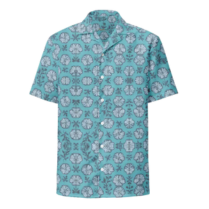 Flowers Button Shirt - Eco Soft Blue Summer Style - Dipaliz - Shirts