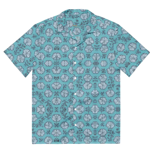 Flowers Button Shirt - Eco Soft Blue Summer Style - Dipaliz - Shirts