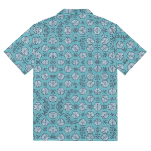 Flowers Button Shirt - Eco Soft Blue Summer Style - Dipaliz - Shirts