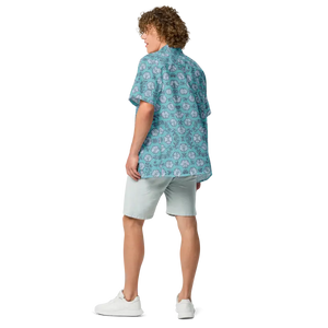 Flowers Button Shirt - Eco Soft Blue Summer Style - Dipaliz - Shirts