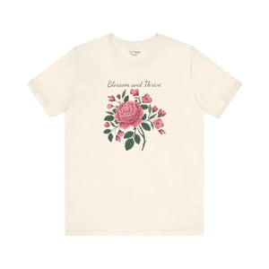 Soft Cotton Bloom Tee Unisex - Rose Jersey Short Sleeve - Dipaliz - T-shirts