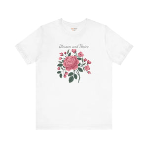 Soft Cotton Bloom Tee Unisex - Rose Jersey Short Sleeve - Dipaliz - T-shirts
