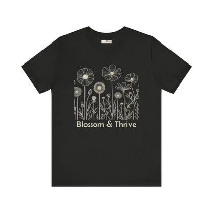 Blossom & Thrive Unisex Jersey Tee - Style Meets Comfort - Black Heather / s T-shirt