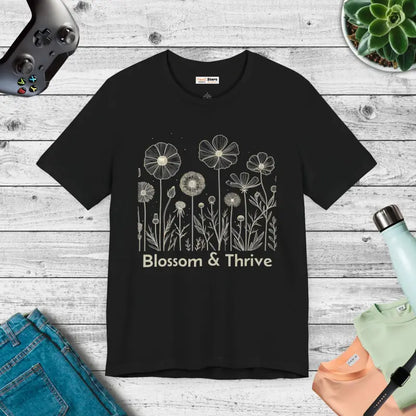 Blossom & Thrive Unisex Jersey Tee - Style Meets Comfort - Black / s T-shirt