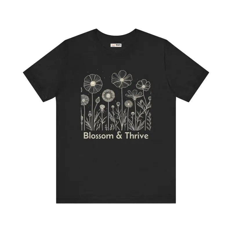 Blossom & Thrive Unisex Jersey Tee - Style Meets Comfort - Solid Black Blend / s T-shirt