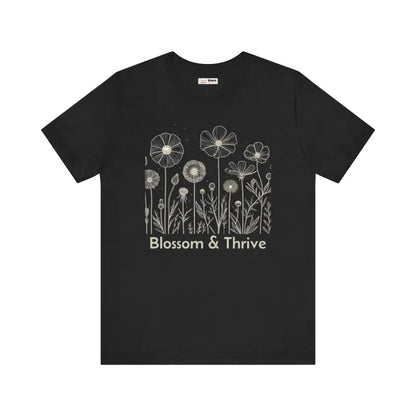 Blossom & Thrive Unisex Jersey Tee - Style Meets Comfort - Solid Black Blend / s T-shirt